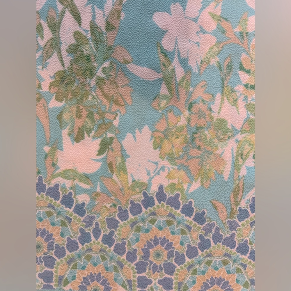 New Sleeveless Tassel Blue Torques Floral Blouses Sz M - Picture 12 of 12